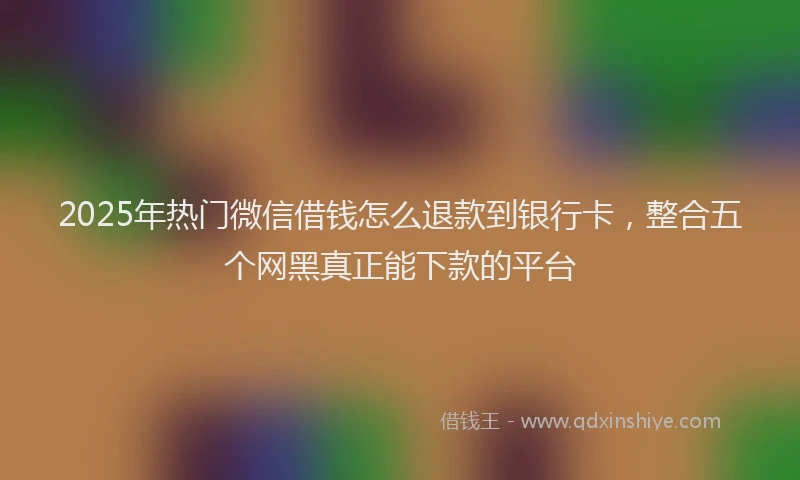 2025年热门微信借钱怎么退款到银行卡，整合五个网黑真正能下款的平台