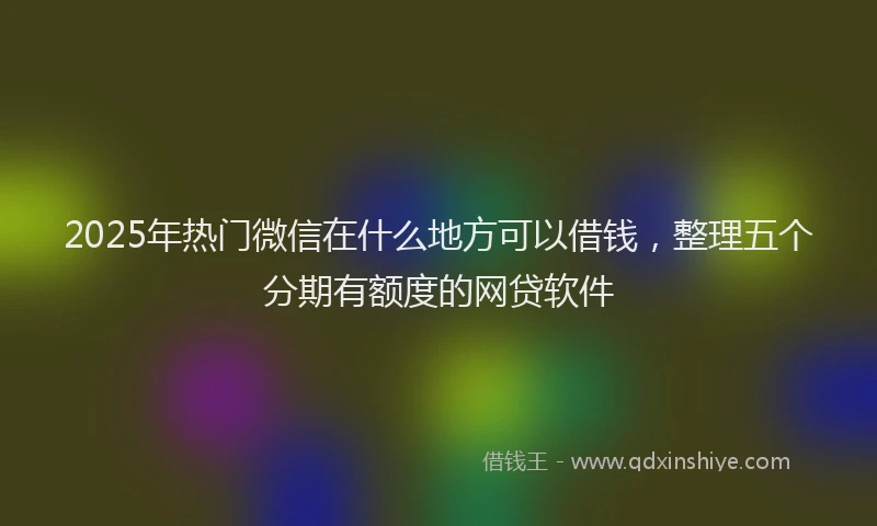 2025年热门微信在什么地方可以借钱，整理五个分期有额度的网贷软件
