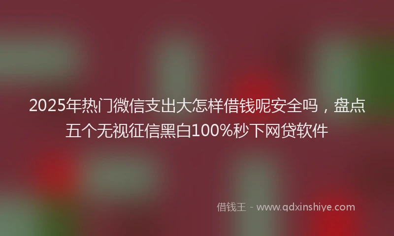 2025年热门微信支出大怎样借钱呢安全吗，盘点五个无视征信黑白100%秒下网贷软件