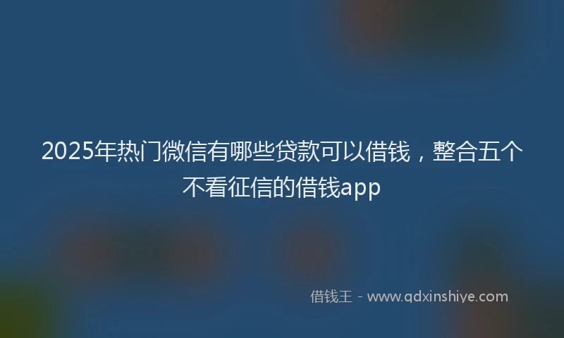 2025年热门微信有哪些贷款可以借钱，整合五个不看征信的借钱app