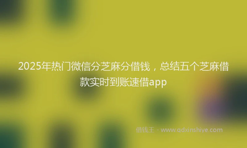 2025年热门微信分芝麻分借钱，总结五个芝麻借款实时到账速借app