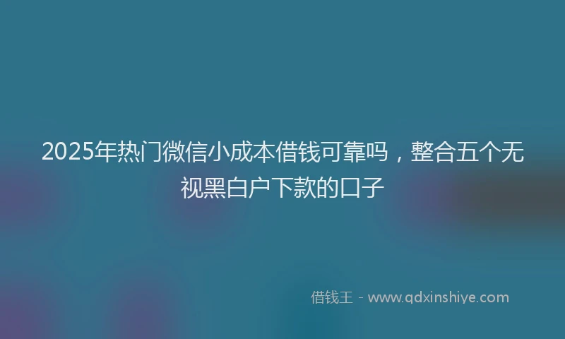 2025年热门微信小成本借钱可靠吗，整合五个无视黑白户下款的口子