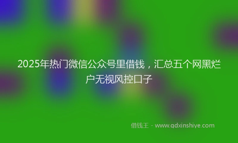 2025年热门微信公众号里借钱，汇总五个网黑烂户无视风控口子