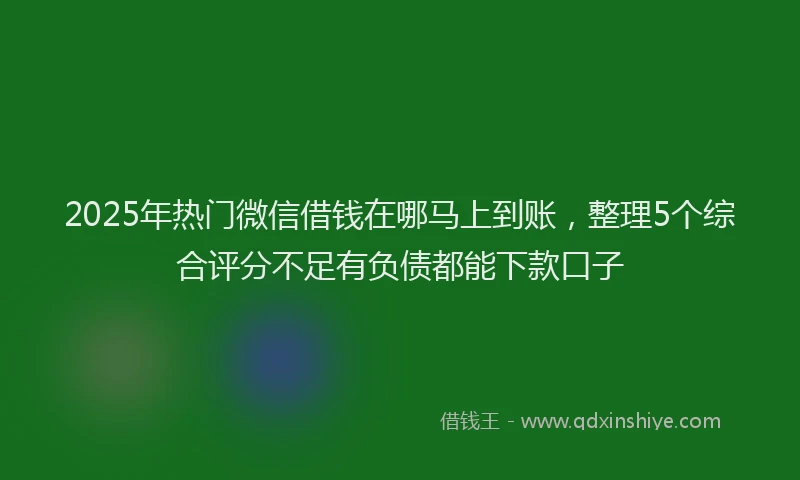 2025年热门微信借钱在哪马上到账，整理5个综合评分不足有负债都能下款口子