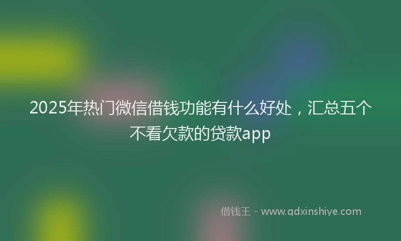 2025年热门微信借钱功能有什么好处，汇总五个不看欠款的贷款app