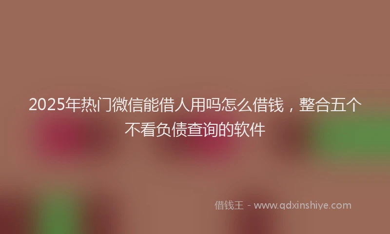 2025年热门微信能借人用吗怎么借钱，整合五个不看负债查询的软件