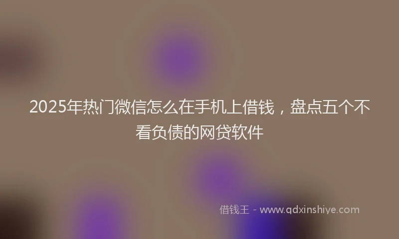 2025年热门微信怎么在手机上借钱，盘点五个不看负债的网贷软件
