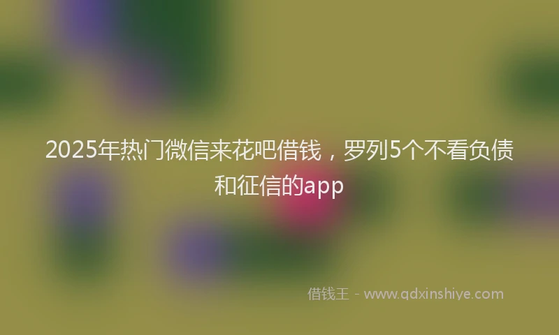 2025年热门微信来花吧借钱，罗列5个不看负债和征信的app