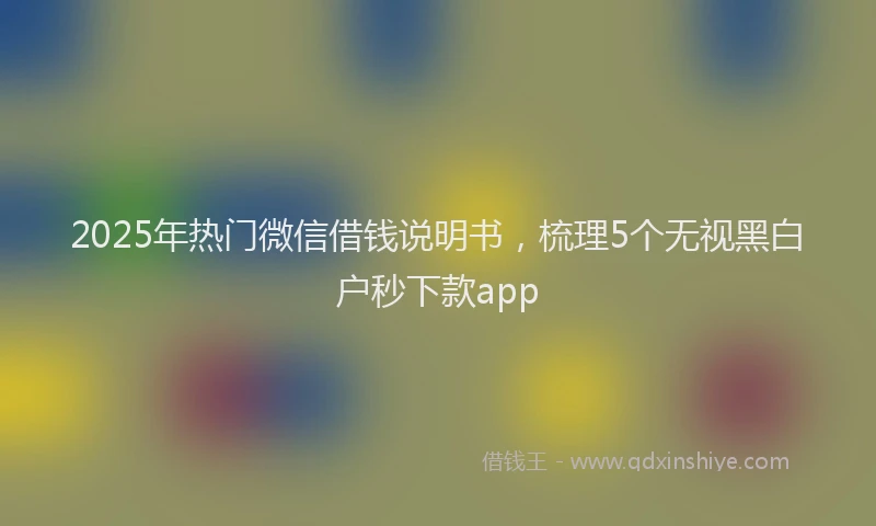 2025年热门微信借钱说明书，梳理5个无视黑白户秒下款app