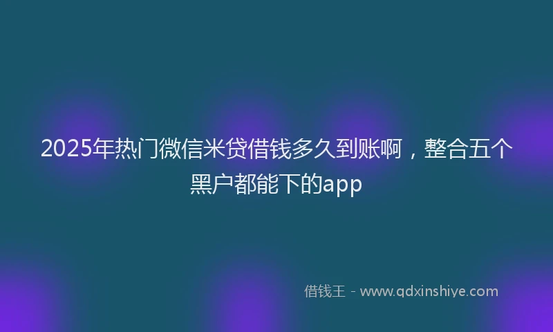 2025年热门微信米贷借钱多久到账啊，整合五个黑户都能下的app