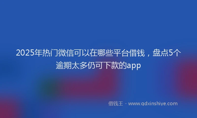 2025年热门微信可以在哪些平台借钱，盘点5个逾期太多仍可下款的app
