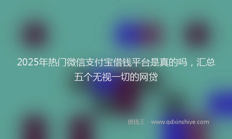 2025年热门微信支付宝借钱平台是真的吗，汇总五个无视一切的网贷