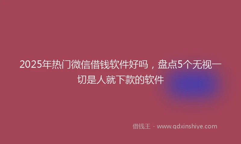 2025年热门微信借钱软件好吗，盘点5个无视一切是人就下款的软件