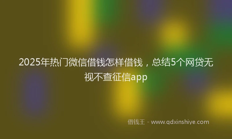 2025年热门微信借钱怎样借钱，总结5个网贷无视不查征信app