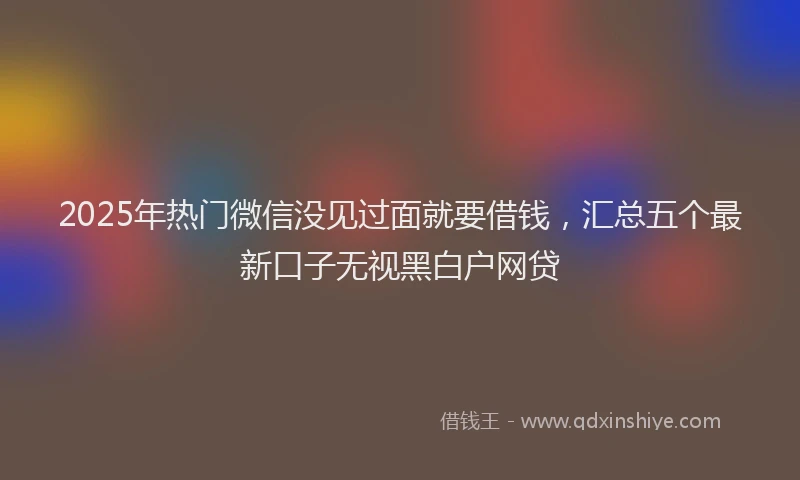 2025年热门微信没见过面就要借钱，汇总五个最新口子无视黑白户网贷