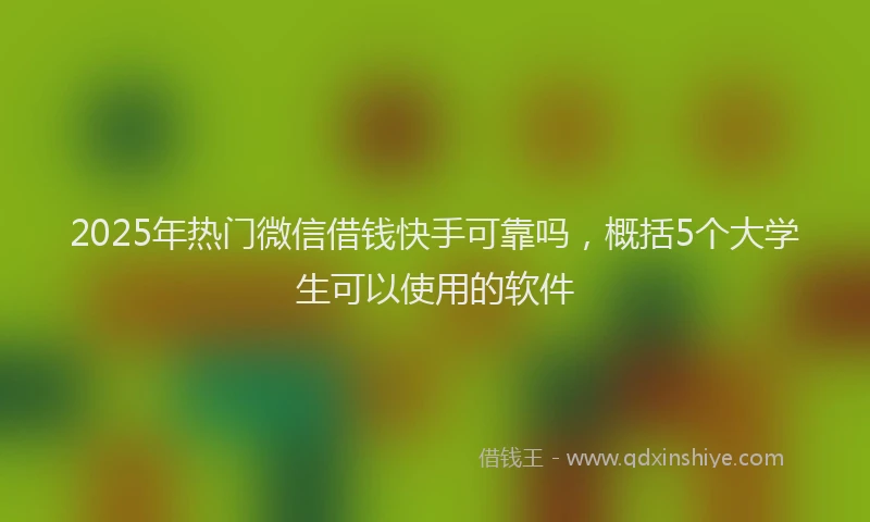 2025年热门微信借钱快手可靠吗，概括5个大学生可以使用的软件