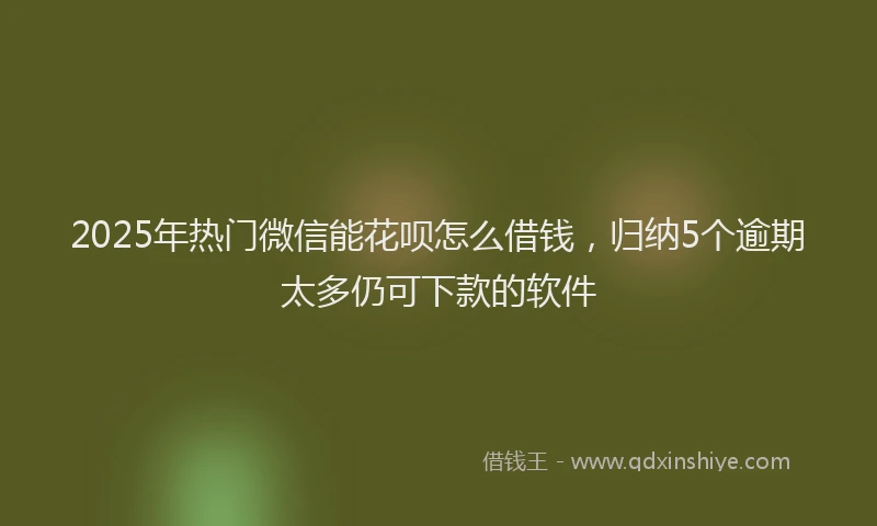 2025年热门微信能花呗怎么借钱，归纳5个逾期太多仍可下款的软件