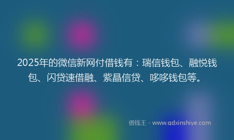 2025年的微信新网付借钱有：瑞信钱包、融悦钱包、闪贷速借融、紫晶信贷、哆哆钱包等。