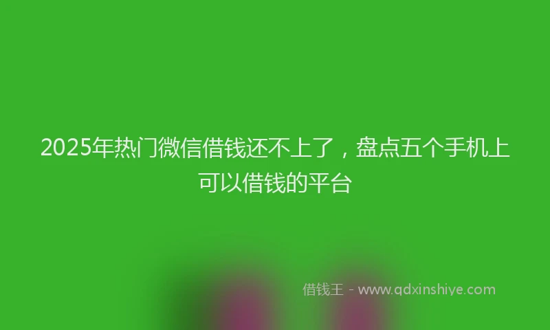 2025年热门微信借钱还不上了，盘点五个手机上可以借钱的平台