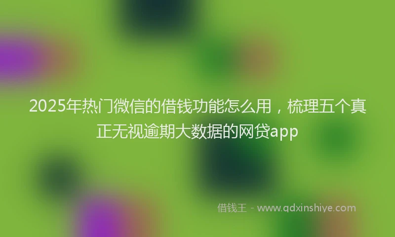 2025年热门微信的借钱功能怎么用，梳理五个真正无视逾期大数据的网贷app