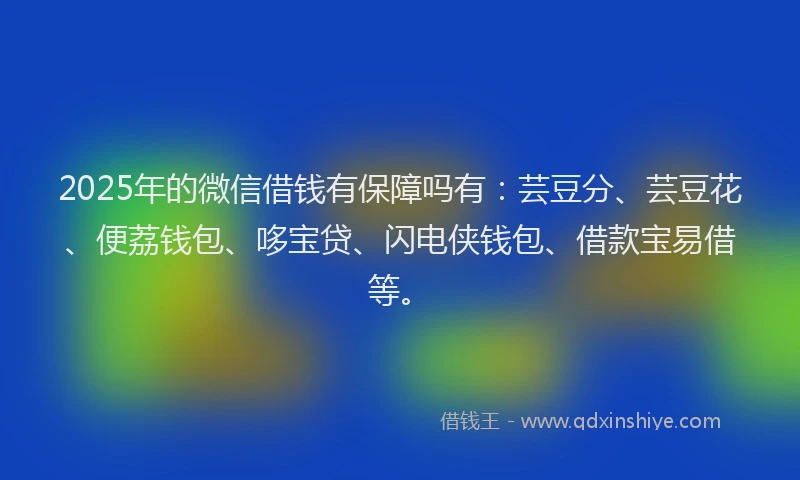 2025年的微信借钱有保障吗有：芸豆分、芸豆花、便荔钱包、哆宝贷、闪电侠钱包、借款宝易借等。