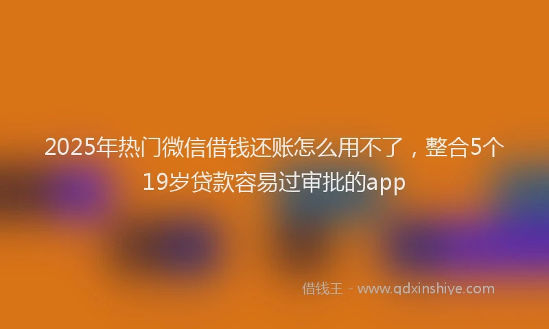 2025年热门微信借钱还账怎么用不了，整合5个19岁贷款容易过审批的app