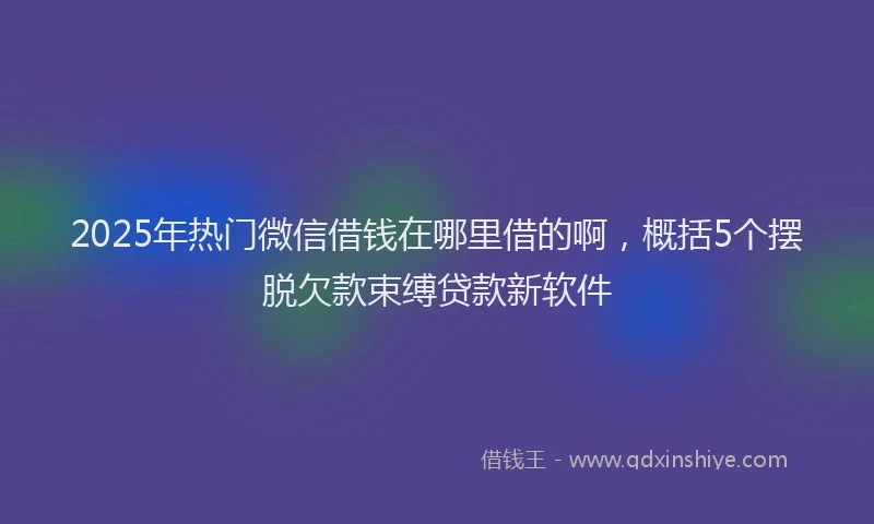 2025年热门微信借钱在哪里借的啊，概括5个摆脱欠款束缚贷款新软件