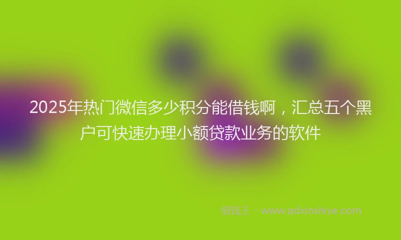 2025年热门微信多少积分能借钱啊，汇总五个黑户可快速办理小额贷款业务的软件