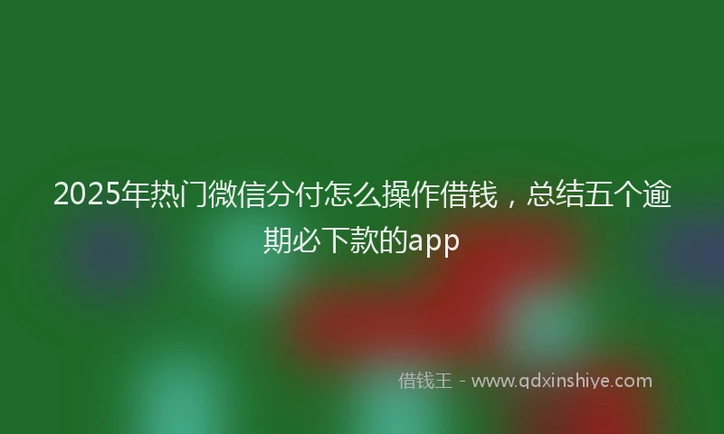 2025年热门微信分付怎么操作借钱，总结五个逾期必下款的app