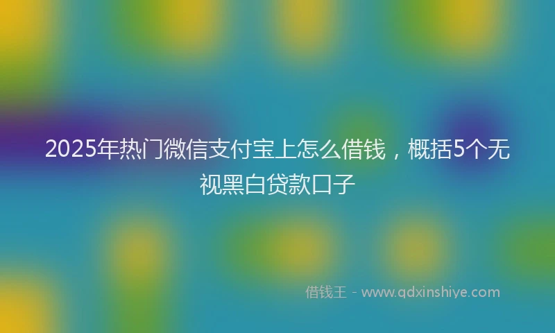 2025年热门微信支付宝上怎么借钱，概括5个无视黑白贷款口子