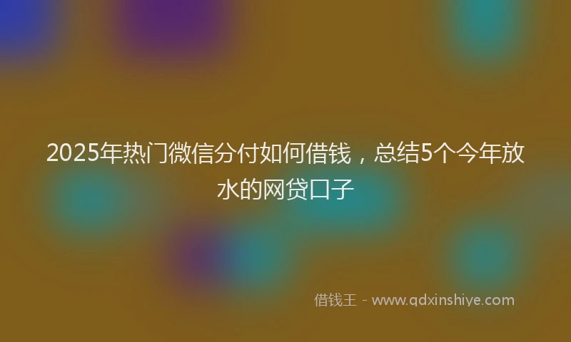 2025年热门微信分付如何借钱，总结5个今年放水的网贷口子