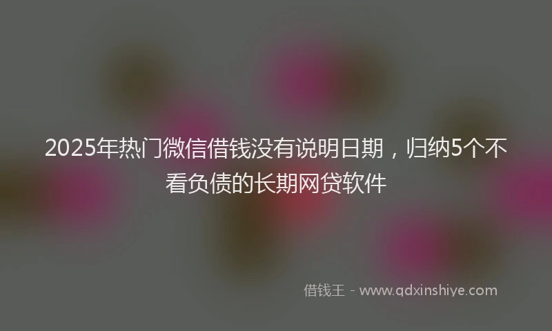 2025年热门微信借钱没有说明日期，归纳5个不看负债的长期网贷软件