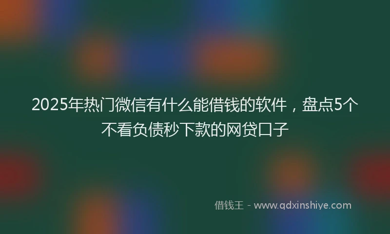 2025年热门微信有什么能借钱的软件，盘点5个不看负债秒下款的网贷口子