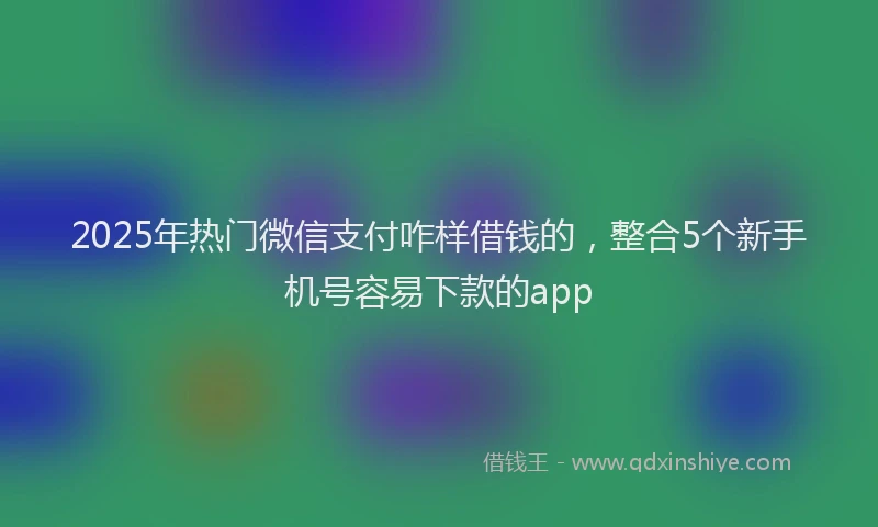 2025年热门微信支付咋样借钱的，整合5个新手机号容易下款的app