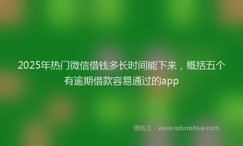 2025年热门微信借钱多长时间能下来，概括五个有逾期借款容易通过的app
