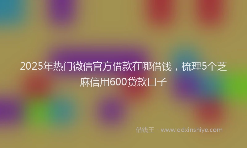 2025年热门微信官方借款在哪借钱，梳理5个芝麻信用600贷款口子