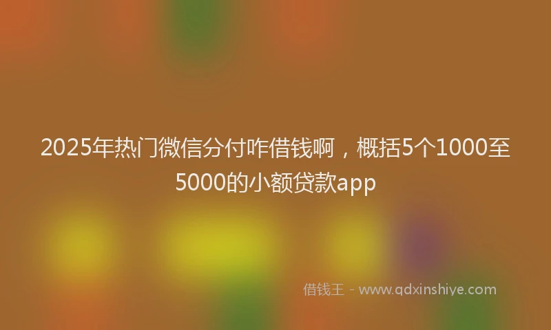 2025年热门微信分付咋借钱啊，概括5个1000至5000的小额贷款app