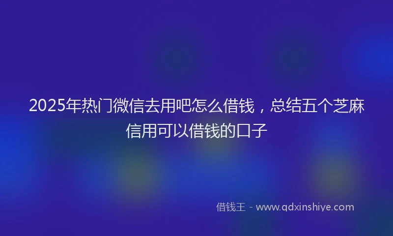 2025年热门微信去用吧怎么借钱，总结五个芝麻信用可以借钱的口子