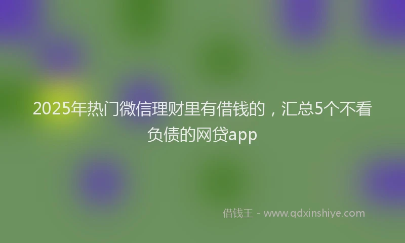 2025年热门微信理财里有借钱的，汇总5个不看负债的网贷app