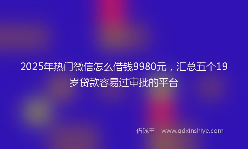 2025年热门微信怎么借钱9980元，汇总五个19岁贷款容易过审批的平台