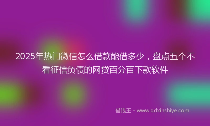 2025年热门微信怎么借款能借多少，盘点五个不看征信负债的网贷百分百下款软件
