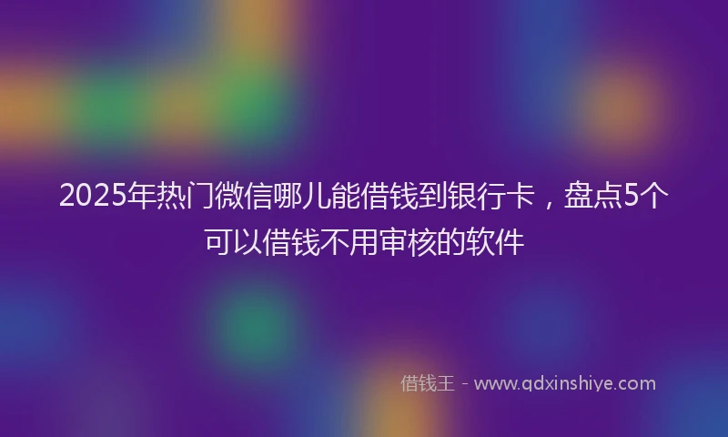2025年热门微信哪儿能借钱到银行卡，盘点5个可以借钱不用审核的软件