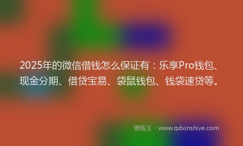 2025年的微信借钱怎么保证有：乐享Pro钱包、现金分期、借贷宝易、袋鼠钱包、钱袋速贷等。