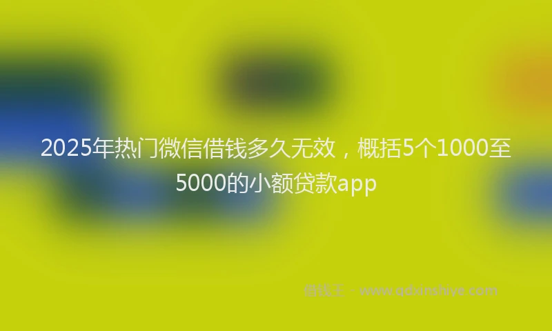2025年热门微信借钱多久无效，概括5个1000至5000的小额贷款app
