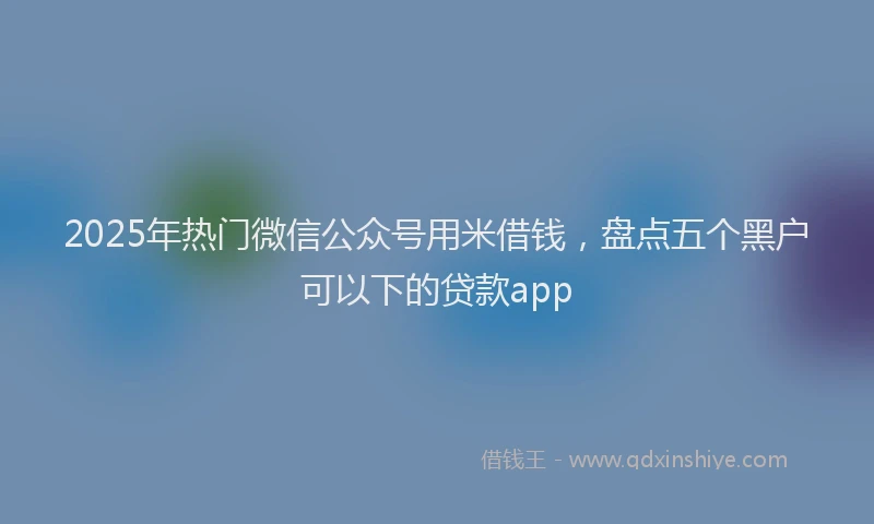 2025年热门微信公众号用米借钱，盘点五个黑户可以下的贷款app