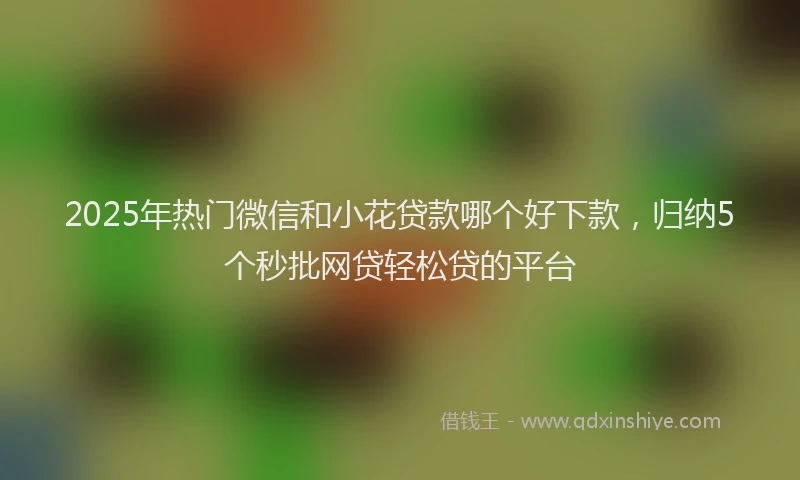 2025年热门微信和小花贷款哪个好下款，归纳5个秒批网贷轻松贷的平台
