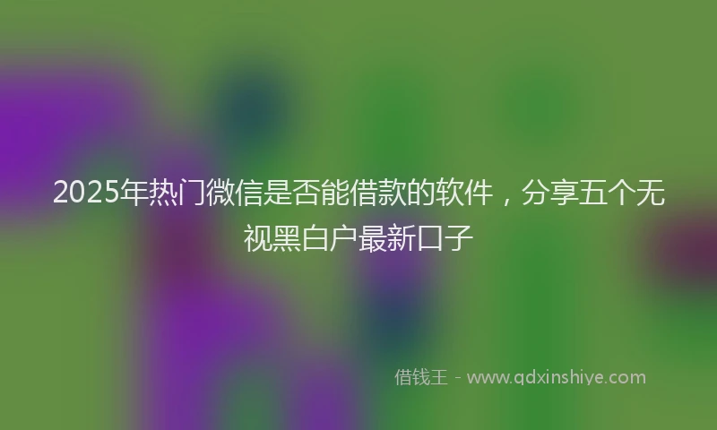 2025年热门微信是否能借款的软件，分享五个无视黑白户最新口子