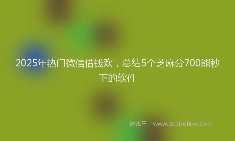 2025年热门微信借钱欢，总结5个芝麻分700能秒下的软件