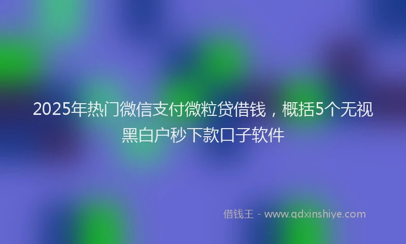 2025年热门微信支付微粒贷借钱，概括5个无视黑白户秒下款口子软件