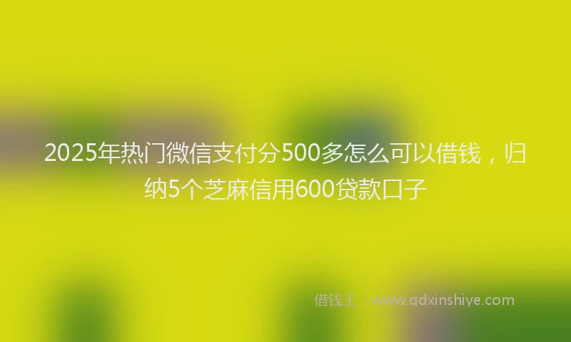 2025年热门微信支付分500多怎么可以借钱，归纳5个芝麻信用600贷款口子